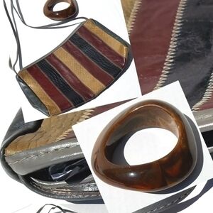 Vintage Patchworked Leather Reem Bag & Bangle
